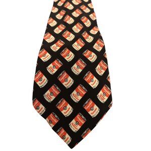Vintage 1997 ACME Studios Campbells Soup Black & Red Silk Neck Tie
